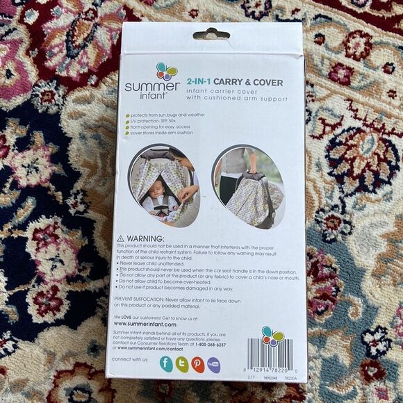 Summer infant Carry & Cover infant Floral Carseat cover - Picture 2 of 6